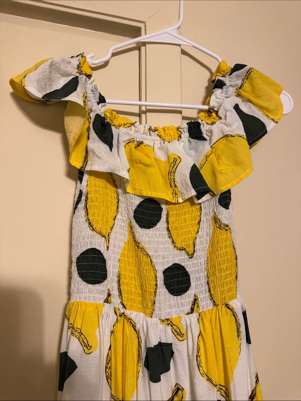 Yellow Lemon-Print Off-Shoulder Maxi Dress - Picture 4 of 6